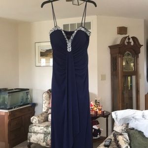 Long blue prom dress. Very simple